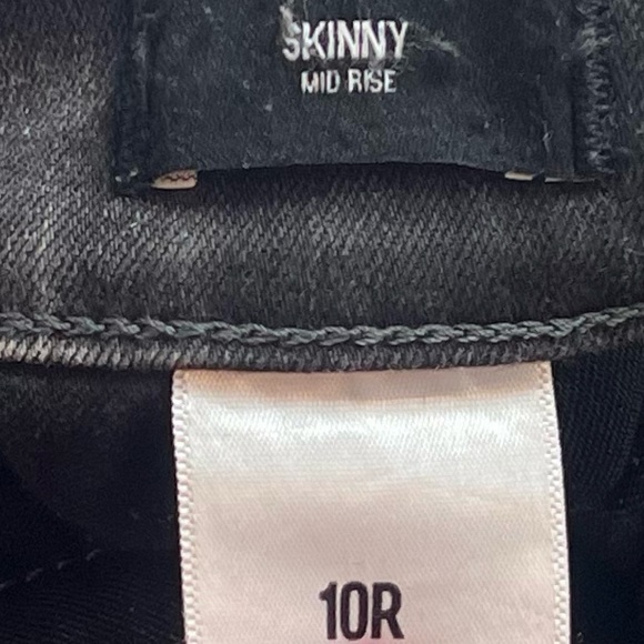 Express Charcoal Wash Skinny Mid Rise Distressed Jeans Stretchy Pockets Sz 10 - Picture 6 of 8